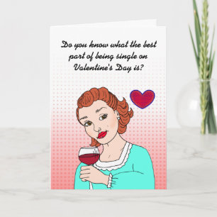 Grappig om Single te zijn met Valentijnsdag   Kaart