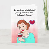 Grappig om single te zijn op Valentijnsdag Kaart (Voorkant)