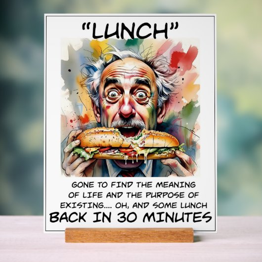 Grappig om te lunchen acryl teken acryl bord (Neutraal)