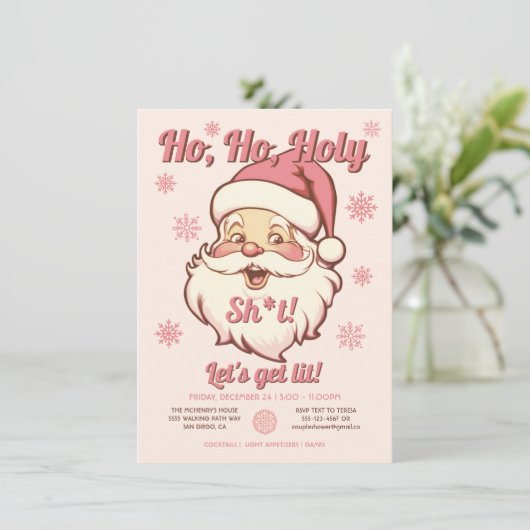 Grappig om verlicht te worden retro kerstfeest kaart (Staand voorkant)