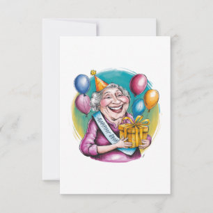 Grappig oma verjaardag grap cadeau bedankkaart