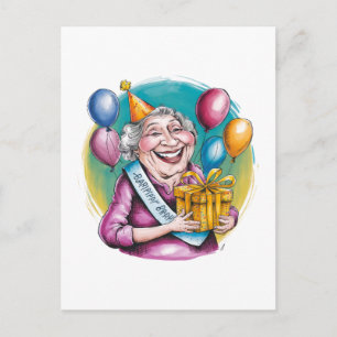 Grappig oma verjaardag grap cadeau briefkaart