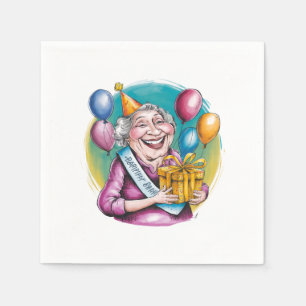 Grappig oma verjaardag grap cadeau servet