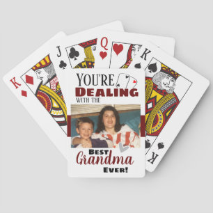 Grappig omgaan met de beste Grandma One Photo Pokerkaarten