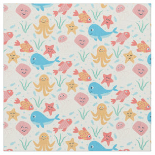 Grappig onder het Zee Creatures Ocean Pattern Stof