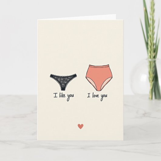 Grappig Ondergoed Liefde Kaart (Voorkant)