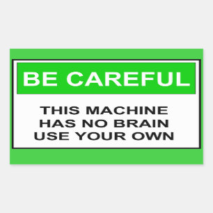 Grappig onderhoud waarschuwingsbord rechthoekige sticker