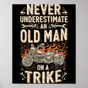Grappig Onderschat Nooit Een Oude Man Op Een Driew Poster