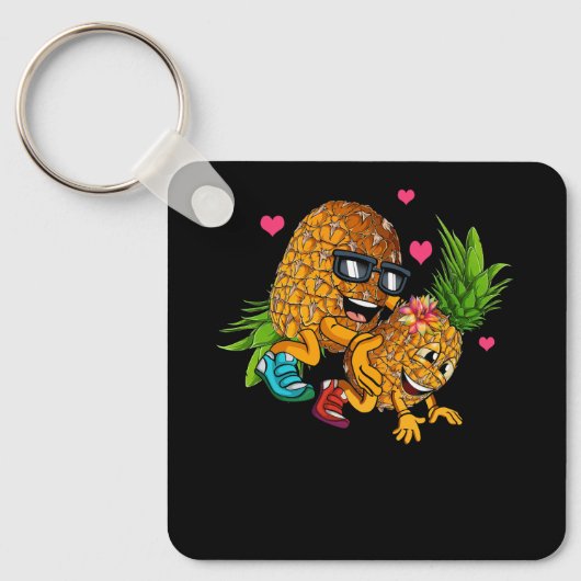 Grappig Ondersteboven Ananas Swinger Meme Fruit Gr Sleutelhanger (Voorkant)