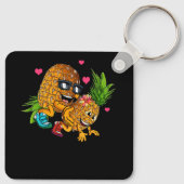 Grappig Ondersteboven Ananas Swinger Meme Fruit Gr Sleutelhanger (Achterkant)
