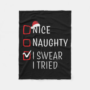 Grappig ondeugend mooi kerst familie pyjama Mannen Fleece Deken