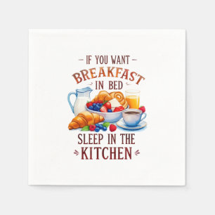 Grappig ontbijt eten ontwerp servet