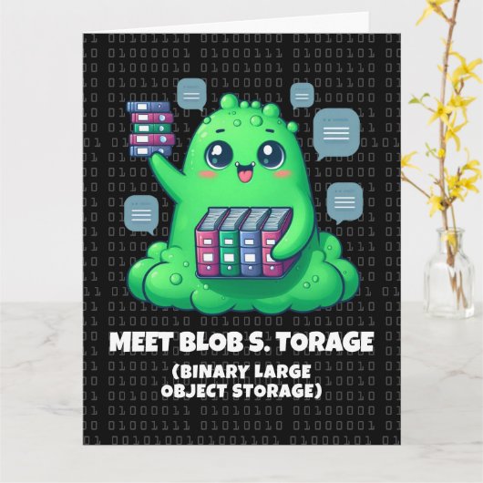 Grappig Ontmoet Blob S. Opslag Binaire Achtergrond Kaart (Gele Bloem)