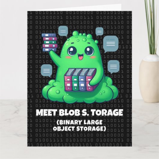 Grappig Ontmoet Blob S. Opslag Binaire Achtergrond Kaart (Voorkant)
