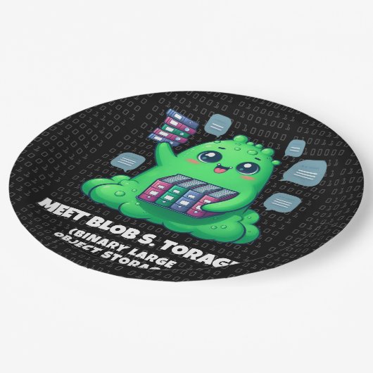 Grappig Ontmoet Blob S. Opslag Binaire Achtergrond Papieren Bordje (Gekanteld)
