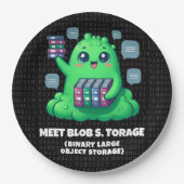 Grappig Ontmoet Blob S. Opslag Binaire Achtergrond Papieren Bordje (Voorkant)