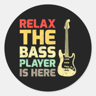 Grappig Ontspan de bassist is hier gitaar Ronde Sticker