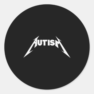 Grappig ontwerp autisme skelet meme metaal rock vo ronde sticker