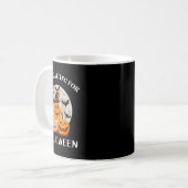 Grappig ontwerp citaat gewoon wachten op Halloween Koffiemok (Voorkant links)
