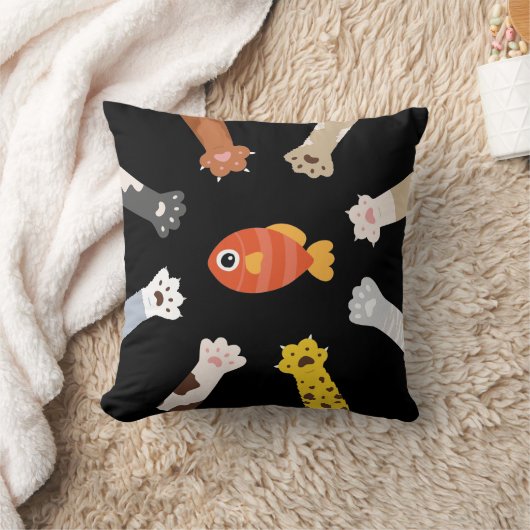Grappig ontwerp dat katten spelen om vis te vangen kussen (Deken)