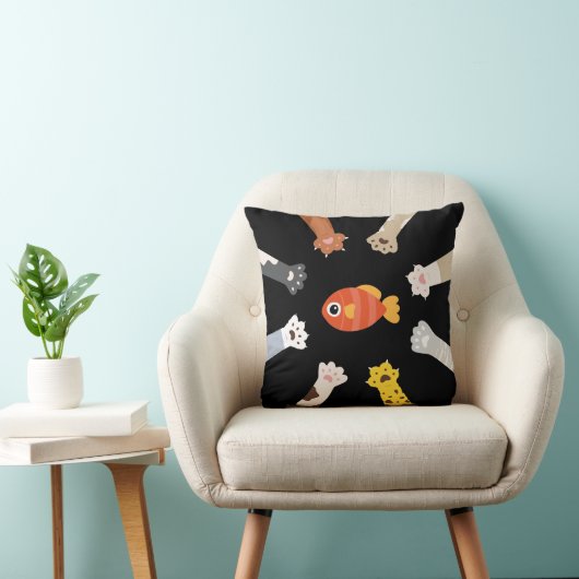 Grappig ontwerp dat katten spelen om vis te vangen kussen (Stoel)