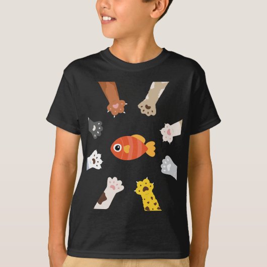 Grappig ontwerp dat katten spelen om vis te vangen t-shirt (Voorkant)