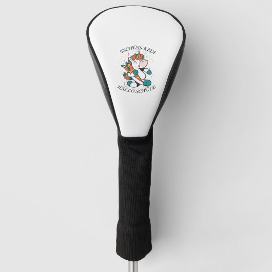 Grappig ontwerp met eenhoorn voor schoolinschrijvi golfheadcover (Voorkant)