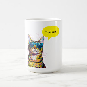 Grappig ontwerp met spraakballon van kat koffiemok