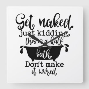 Grappig ontwerp van de badkamer voor uw thuisdecor vierkante klok