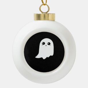 Grappig ontwerp van Little Boo-meme Keramische Bal Ornament