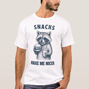 Grappig Ontwerp van Wasbeesnacks, Humor en Fast Fo T-shirt