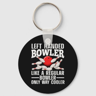 Grappig ontwerp voor linkshandige bowlers voor man sleutelhanger