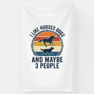Grappig ontwerp voor paarden- en hondenliefhebbers spandoek