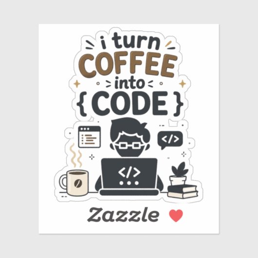 Grappig Ontwerp voor Programmeurs Sticker (Vel)