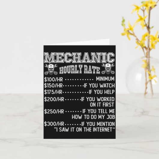 Grappig ontwerp voor uurloon grap van monteur kaart (Gele Bloem)