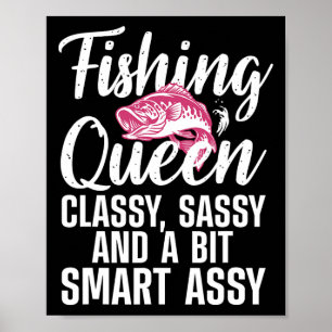 Grappig ontwerp voor vrouwen dames vissen koningin poster