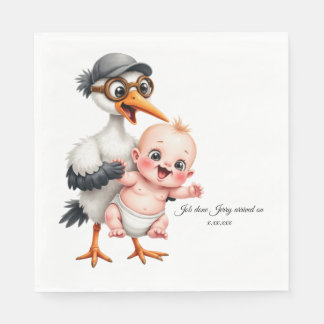Grappig ontworpen papieren servetten baby shower a