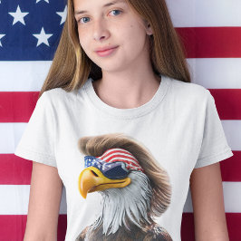 Grappig op 4 juli: American Bald Eagle en Mullet T-shirt