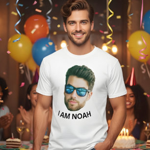 Grappig op maat gemaakt gezicht afbeelding verjaar t-shirt