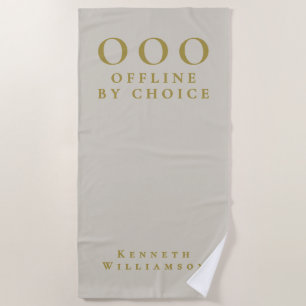 Grappig op maat gemaakt zand beige goud OOO minima Strandlaken
