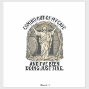 Grappig Opgstanding Grotten Vintage Gravure Shirt  Sticker