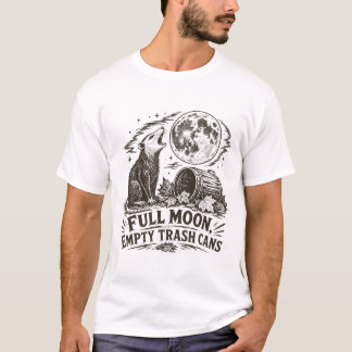 Grappig Opossum Volle Maan, Lege Vuilnisbakken Shi T-shirt