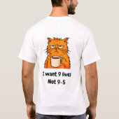 Grappig Oranje Cat T-shirt (Achterkant)
