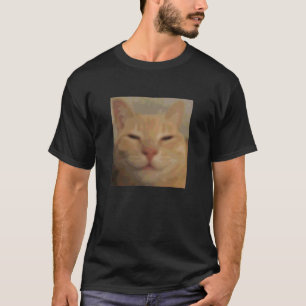 Grappig Oranje Kat Gezicht Meme Wazige Foto T-shirt