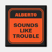 Grappig oranje klinkt als problemen gepersonalisee magneet (Voorkant)