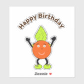 Grappig oranje man sticker (Vel)