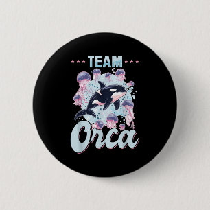 Grappig Orka Dierenteam Orca Ronde Button 5,7 Cm