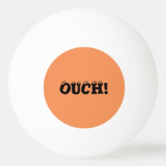 Grappig "ouch!" Oranje en gele pingpongbal Pingpongballen (Voorkant)