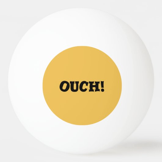 Grappig "ouch!" Oranje en gele pingpongbal Pingpongballen (Achterkant)