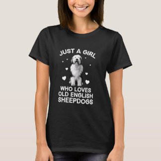 Grappig oud Engels schapendoes ontwerp voor vrouwe T-shirt